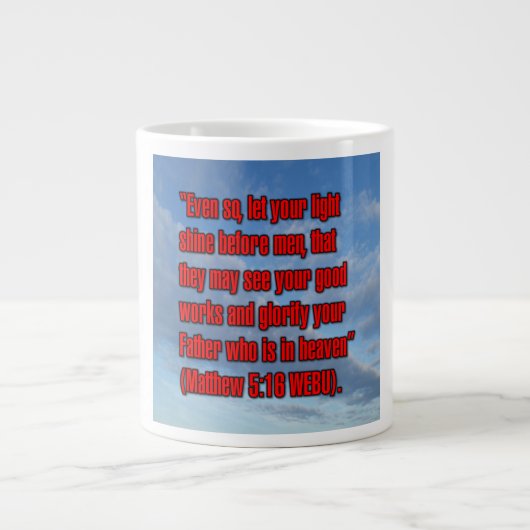 Matthäus 5:16 WEBU Mug Jumbo-Tasse (Vorderseite)