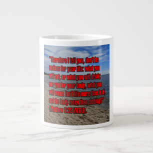 Matthäus 6:25 WEBU Mug Jumbo-Tasse