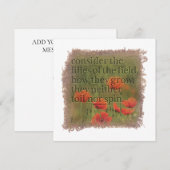 MATTHÄUS 6,28 - Personalisierte Notizkarte Mitteilungskarte (Vorne/Hinten)