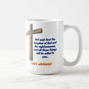 Matthäus 6:33 Kreuz Kaffeetasse