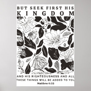 Matthäus 6:33 „Trachtet zuerst nach seinem Reich“  Poster