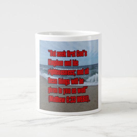 Matthäus 6:33 WEBU Mug Jumbo-Tasse (Vorderseite)