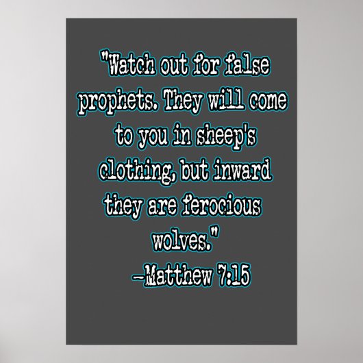 Matthäus 7:15 Hütet euch vor falschen Propheten Poster (Vorne)