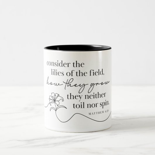 MATTHEUS 6:28 - Kaffeetasse (Mittel)