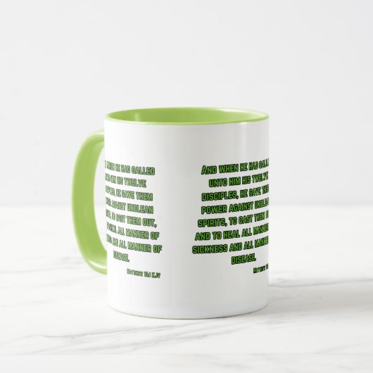 Matthew 10:1 KJV Bible Scripture Two-Tone Tasse (Vorderseite Links)
