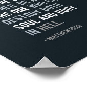 Matthew 10:28 Typografie der Christlichen Bibel Ve Poster (Ecke)
