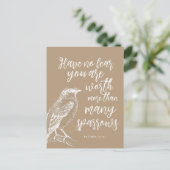 Matthew 10:31 JW Ermutigung Postkarte (Stehend Vorderseite)
