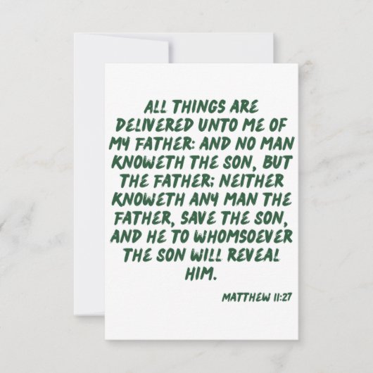 Matthew 11:27 KJV Bible Scripture Grußkarte Karte (Vorderseite)
