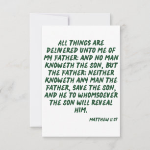 Matthew 11:27 KJV Bible Scripture Grußkarte Karte