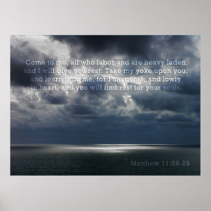 Matthew 11:28-29 Poster