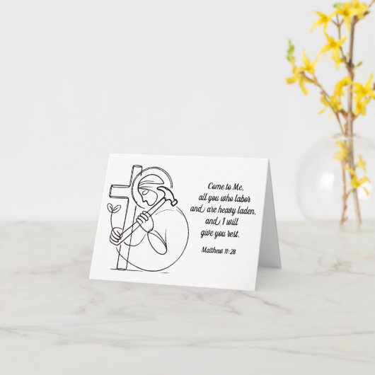 Matthew 11:28 All you Who Labor Scripture Karte (Gelbe Blume)