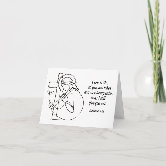 Matthew 11:28 All you Who Labor Scripture Karte (Vorderseite)