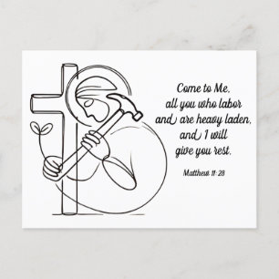 Matthew 11:28 All you Who Labor Scripture Postkarte