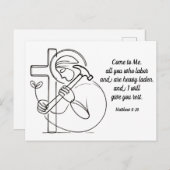 Matthew 11:28 All you Who Labor Scripture Postkarte (Vorne/Hinten)