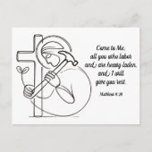 Matthew 11:28 All you Who Labor Scripture Postkarte (Vorderseite)