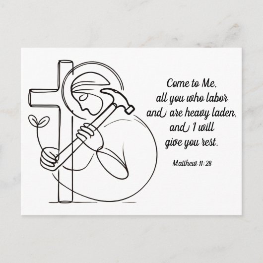 Matthew 11:28 All you Who Labor Scripture Postkarte (Vorderseite)