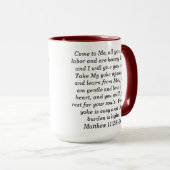 Matthew 11:28 Custom Scripture Two-Tone Coffee Tas Tasse (VorderseiteRechts)