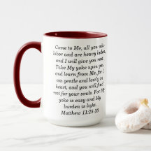 Matthew 11:28 Custom Scripture Two-Tone Coffee Tas