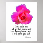 Matthew 11:28 Ich gebe Ihnen Erholung Bibel Zitat Poster (Vorne)