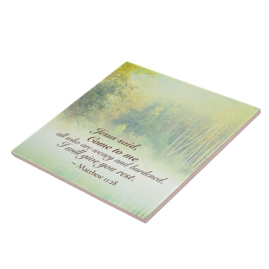 Matthew 11:28 Komm zu mir, ich werde dir Erholung  Fliese (Seite)