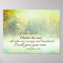 Matthew 11:28 Komm zu mir, ich werde dir Erholung 
