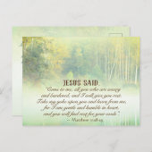 Matthew 11:28 Komm zu mir, ich werde dir Erholung  Postkarte (Vorne/Hinten)