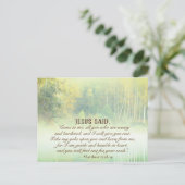 Matthew 11:28 Komm zu mir, ich werde dir Erholung  Postkarte (Stehend Vorderseite)