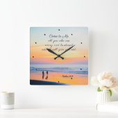 Matthew 11:28 Kommt zu mir alle, die leide Bibel s Quadratische Wanduhr (Zuhause)