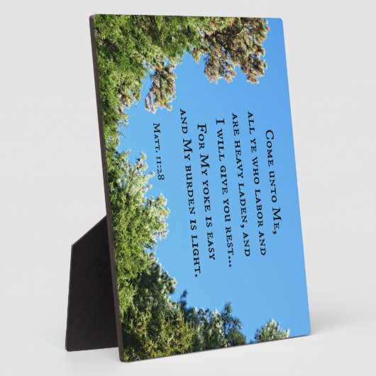 Matthew 11:28 Kommt zu mir, ihr alle, die ihr arbe Fotoplatte (Seite)