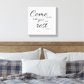 Matthew 11:28 Leinwand | Dir Ruhe geben (Insitu (Schlafzimmer))