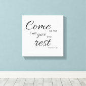 Matthew 11:28 Leinwand | Dir Ruhe geben (Insitu (Holzboden))
