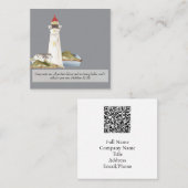 Matthew 11:28 Leuchtturm Quadratische Visitenkarte (Vorne/Hinten)