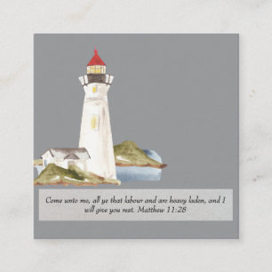 Matthew 11:28 Leuchtturm Quadratische Visitenkarte