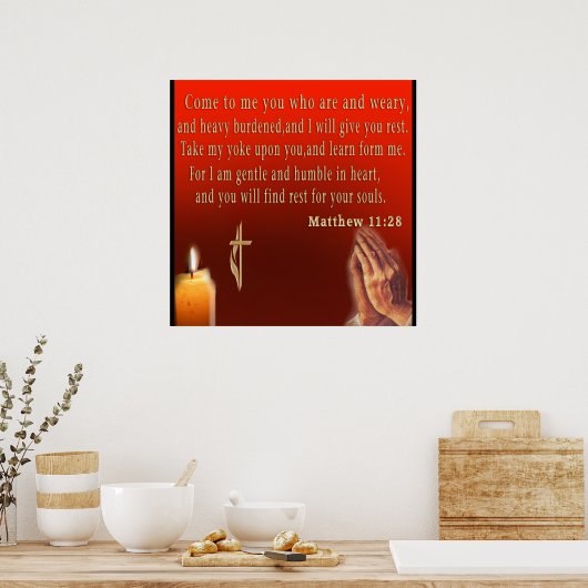 Matthew 11:28 Poster (Küche)