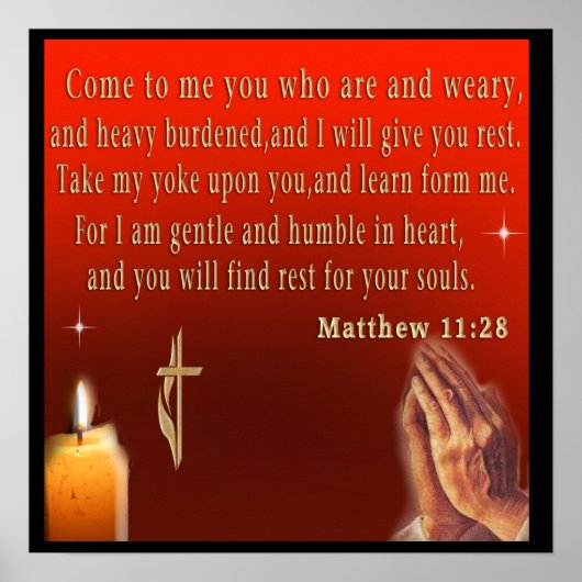 Matthew 11:28 Poster (Vorne)