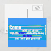 Matthew 11:28 postkarte (Vorne/Hinten)