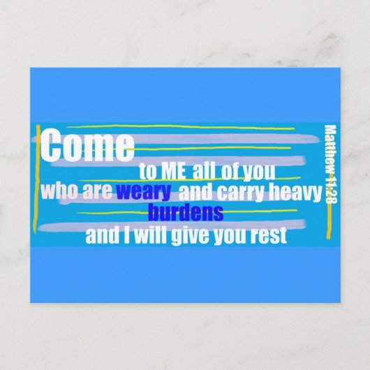Matthew 11:28 postkarte (Vorderseite)