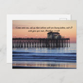 Matthew 11:28 wird bald gut postkarte (Vorne/Hinten)