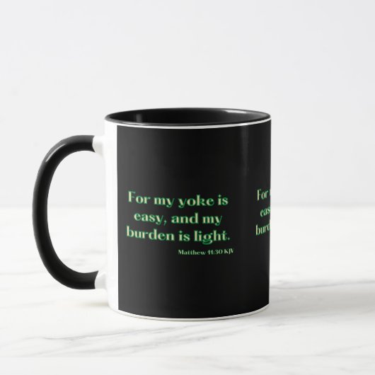 Matthew 11:30 KJV Bible Scripture Zwei-Tone-Tasse Tasse (Links)