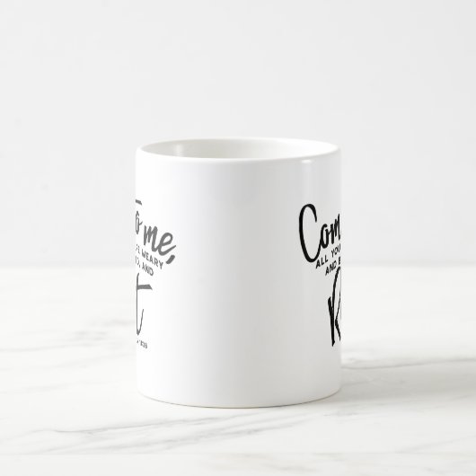 Matthew 11 Bibelverse Kaffeetasse (Mittel)