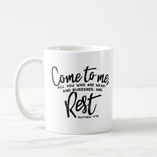 Matthew 11 Bibelverse Kaffeetasse (Links)