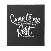 Matthew 11 Bibelverse Notizblock (Vorderseite)