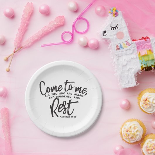 Matthew 11 Bibelverse Pappteller (Party)