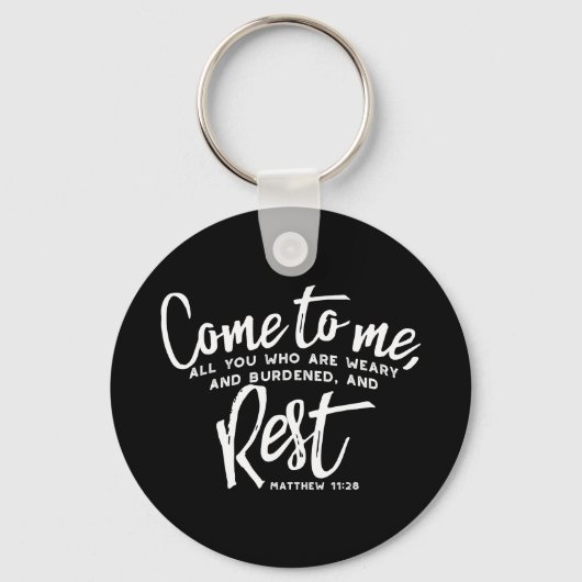 Matthew 11 Bibelverse Schlüsselanhänger (Vorderseite)