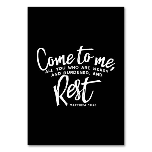 Matthew 11 Bibelverse Tischnummer (Vorderseite)