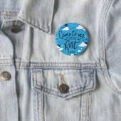 Matthew 11 Bible Verse und Blue Cloud Sky Muster Button (Beispiel)
