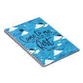 Matthew 11 Bible Verse und Blue Cloud Sky Muster Notizblock (Rechte Seite)