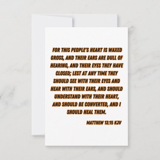 Matthew 13:15 KJV Bible Verse Gruß Karte (Vorderseite)