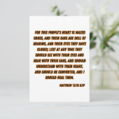 Matthew 13:15 KJV Bible Verse Gruß Karte (Stehend Vorderseite)