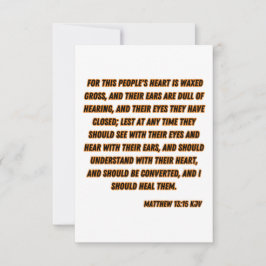 Matthew 13:15 KJV Bible Verse Gruß Karte
